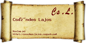 Csöndes Lajos névjegykártya